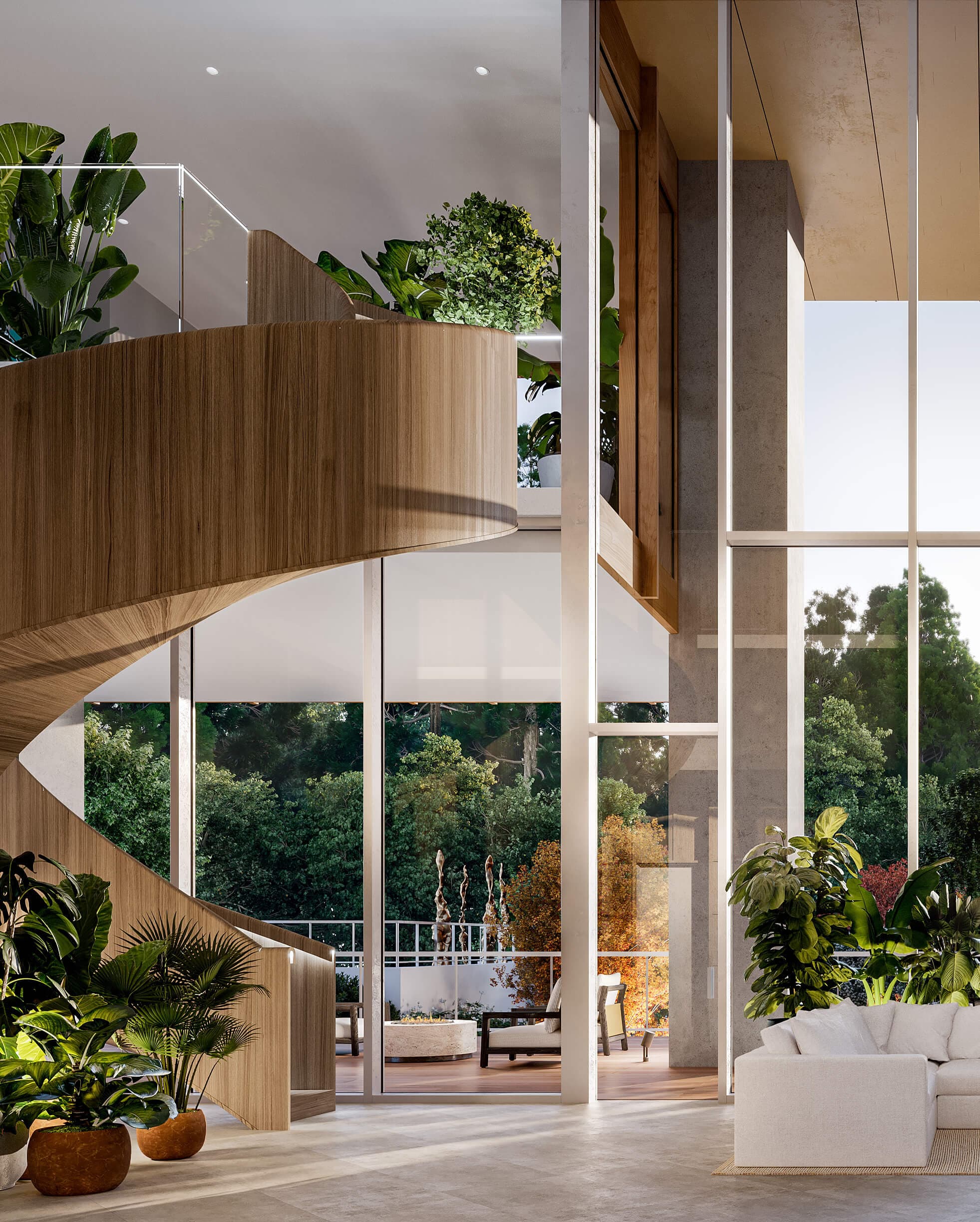 پلکان داخلی یکی از خانههای Ironwood