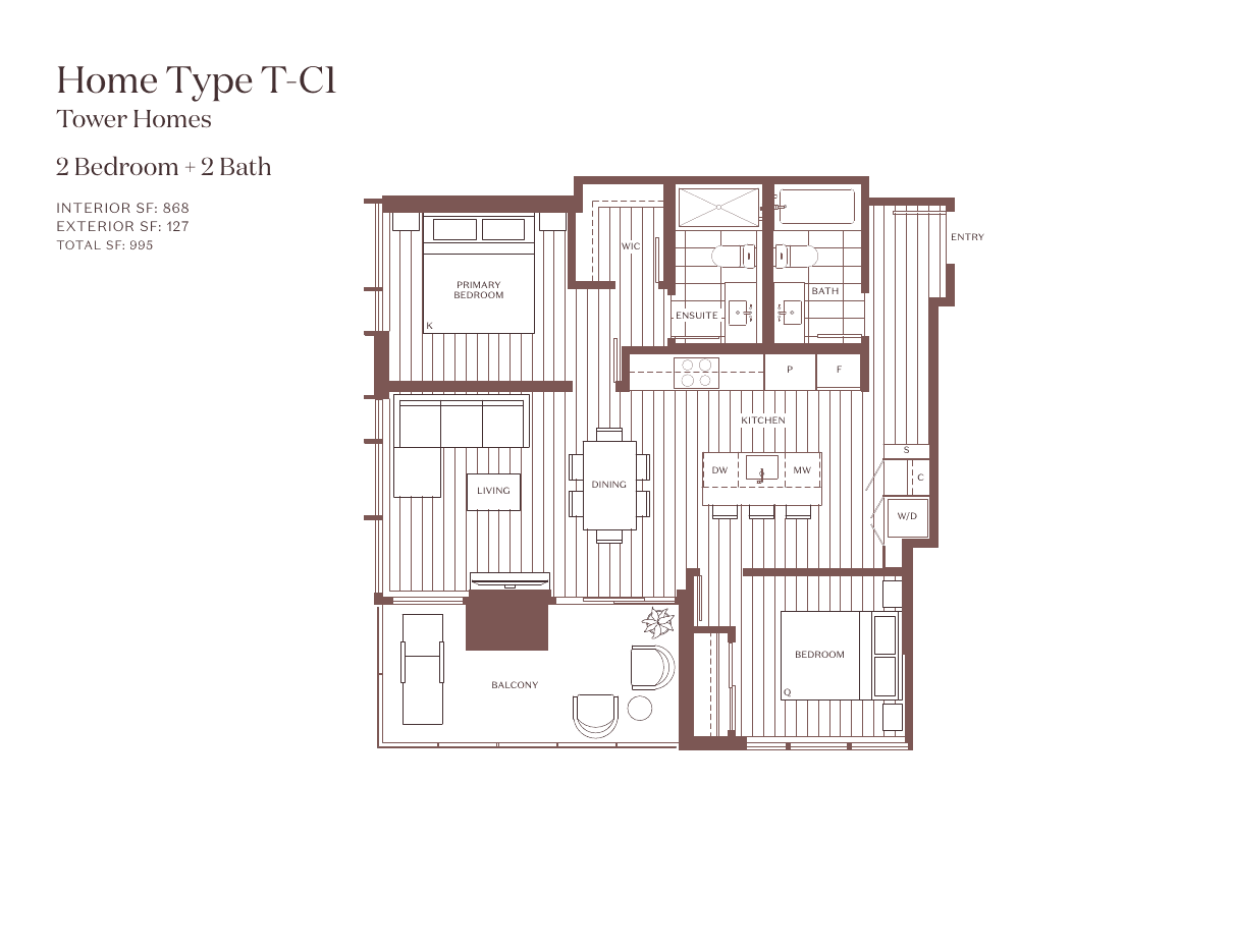 Floorplan drawing for home type T-C1